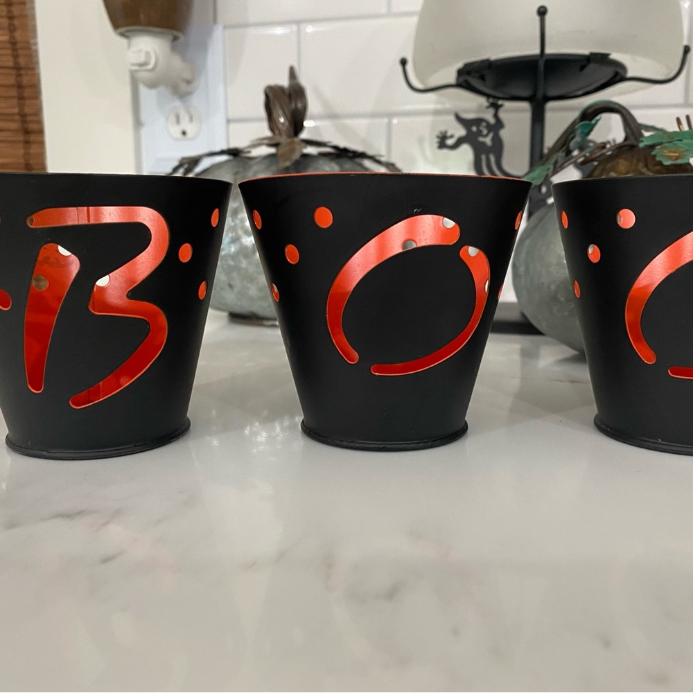 COPY - Halloween B O O votive cups.